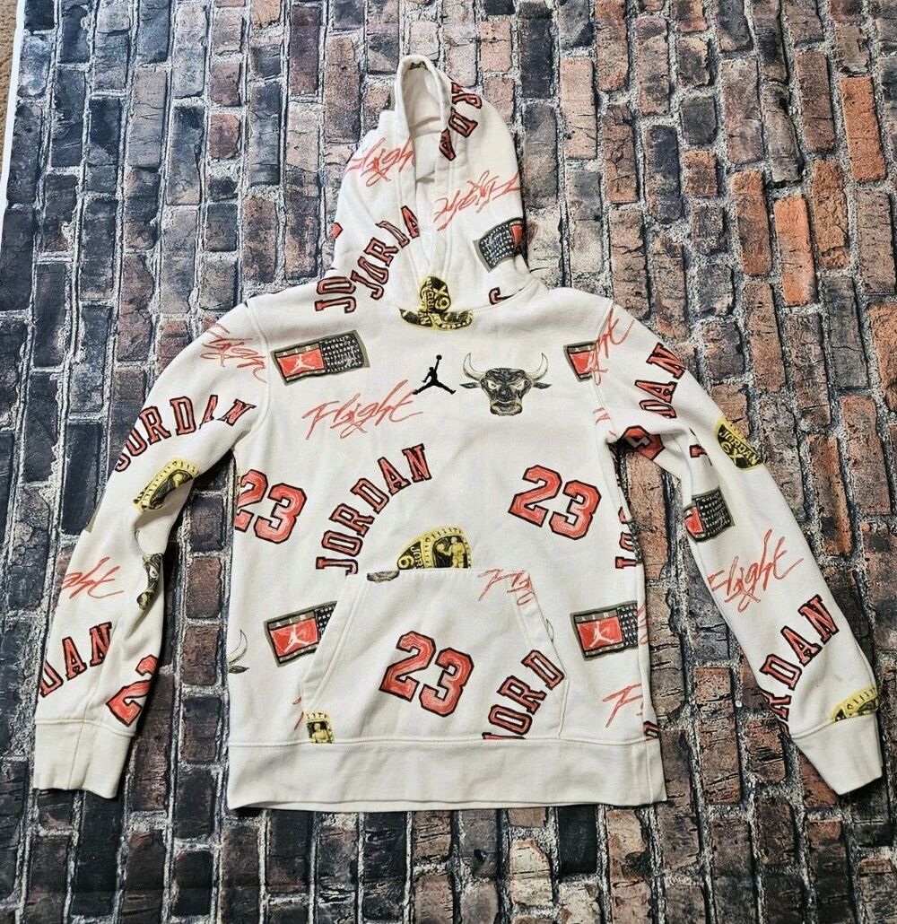 Air Jordan Hoodie Sweatshirt Youth Boys Size Large White